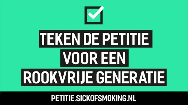 Sick of Smoking lanceert petitie voor Rookvrije Generatie in een wet